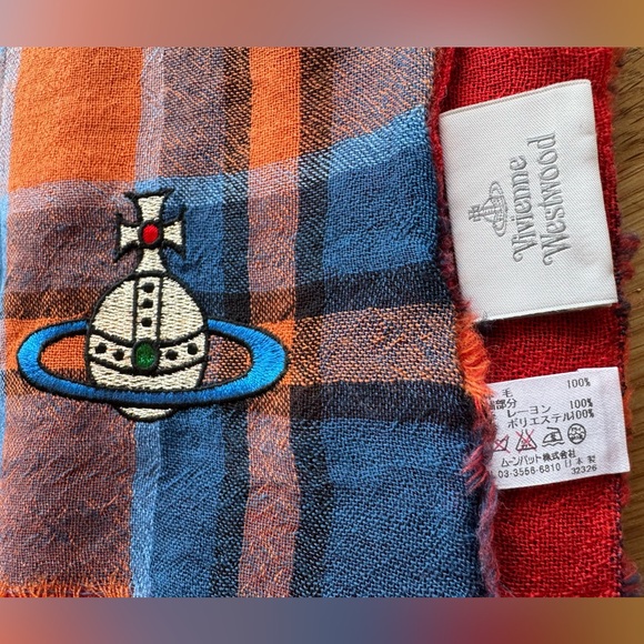 Vivienne Westwood scarf muffler shawl large ORB logo Japan Exclusive - Picture 5 of 16